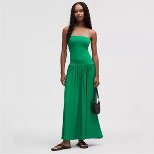 Lululemon 2 in 1 Maxi Dress Raceway Green Size Small NWT
